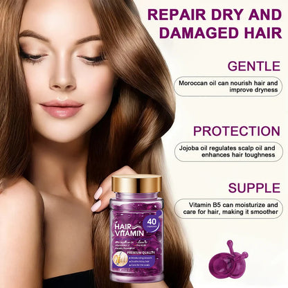 Hair Vitamin Capsules with Violet & Argan Oil for Frizz Control💜Frizz-Free Hair in Just One Capsule ✨