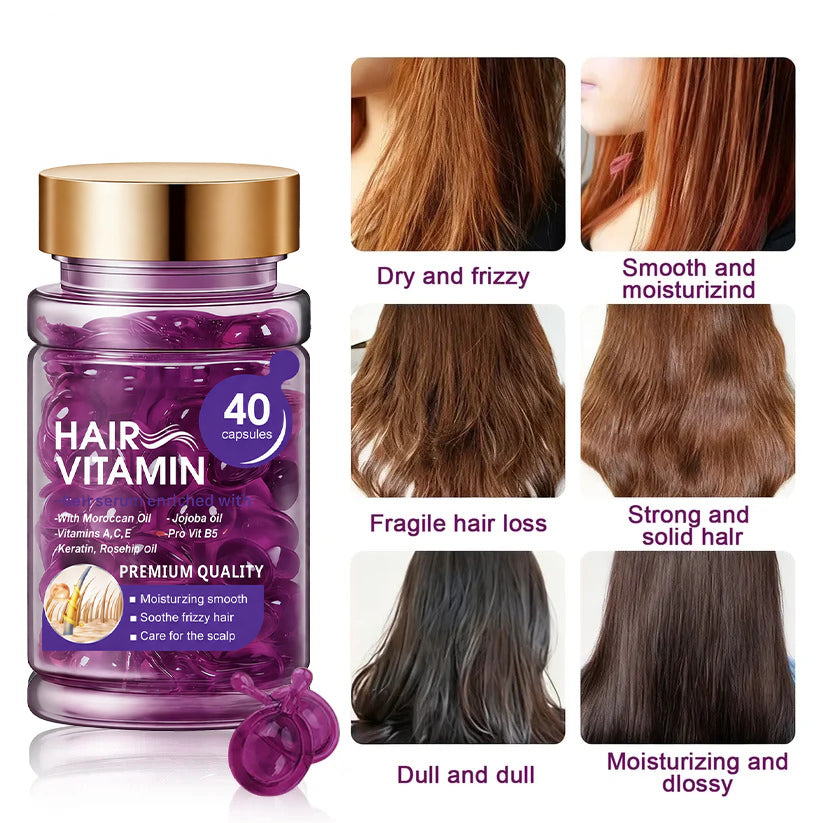 Hair Vitamin Capsules with Violet & Argan Oil for Frizz Control💜Frizz-Free Hair in Just One Capsule ✨