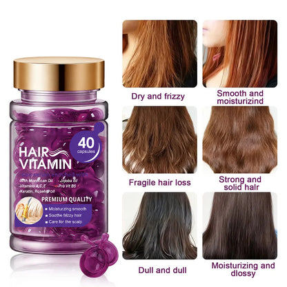Hair Vitamin Capsules with Violet & Argan Oil for Frizz Control💜Frizz-Free Hair in Just One Capsule ✨