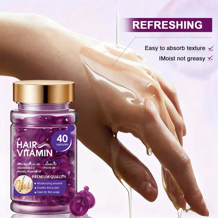 Hair Vitamin Capsules with Violet & Argan Oil for Frizz Control💜Frizz-Free Hair in Just One Capsule ✨