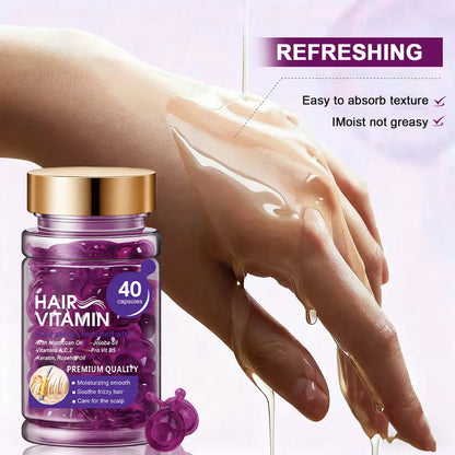 Hair Vitamin Capsules with Violet & Argan Oil for Frizz Control💜Frizz-Free Hair in Just One Capsule ✨