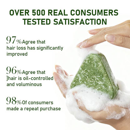 Anti Hair Loss Shampoo Bar - Polygonum, Ginseng & Tea Tree, Strengthens Roots, Reduces Hair Fall, for Thinning Hair, Sulfate-Free, Herbal Hair Growth Soap