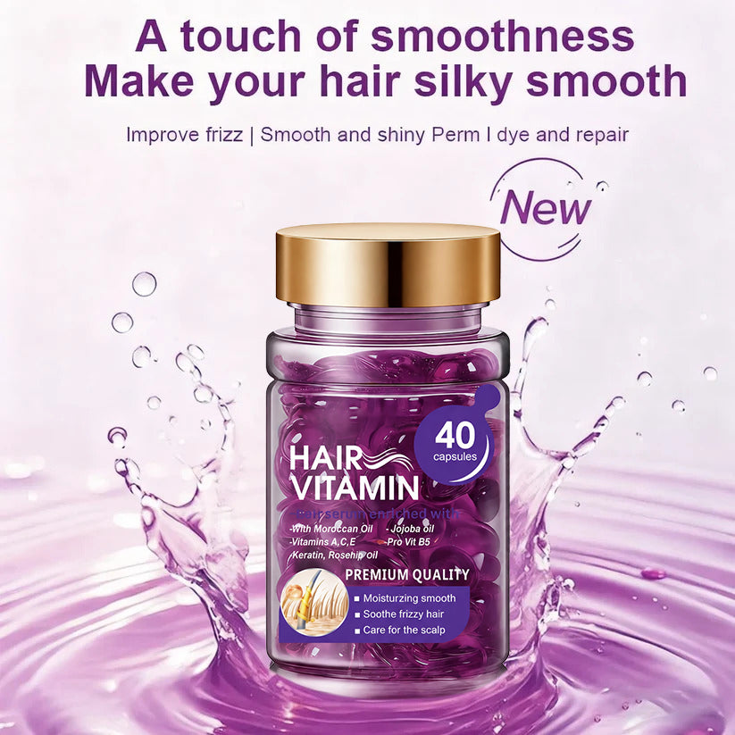 Hair Vitamin Capsules with Violet & Argan Oil for Frizz Control💜Frizz-Free Hair in Just One Capsule ✨
