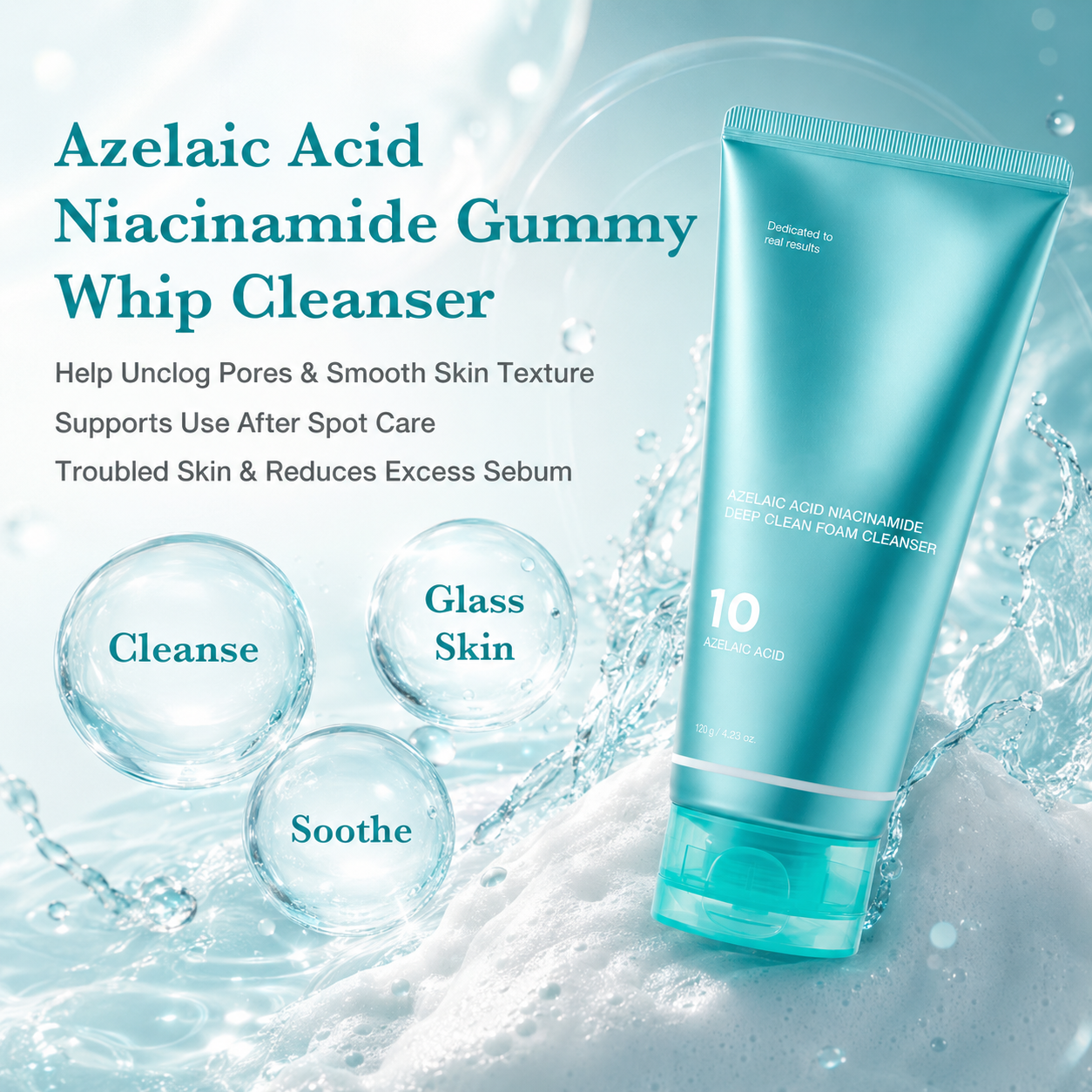 FORM / 04 | Azelaic Acid Gummy Whip Cleanser with Niacinamide for Pore Cleansing