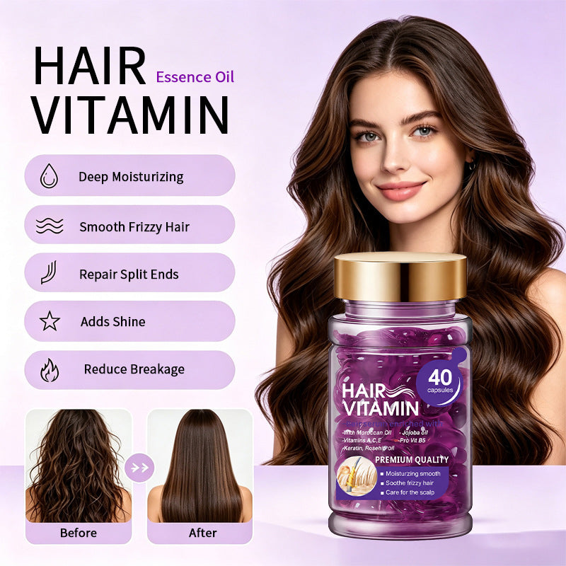Hair Vitamin Capsules with Violet & Argan Oil for Frizz Control💜Frizz-Free Hair in Just One Capsule ✨