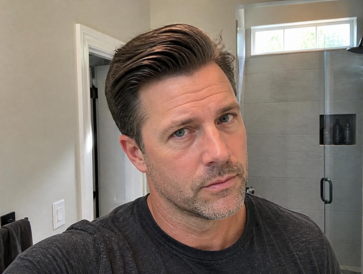 Holdforma customer side swept hairstyle